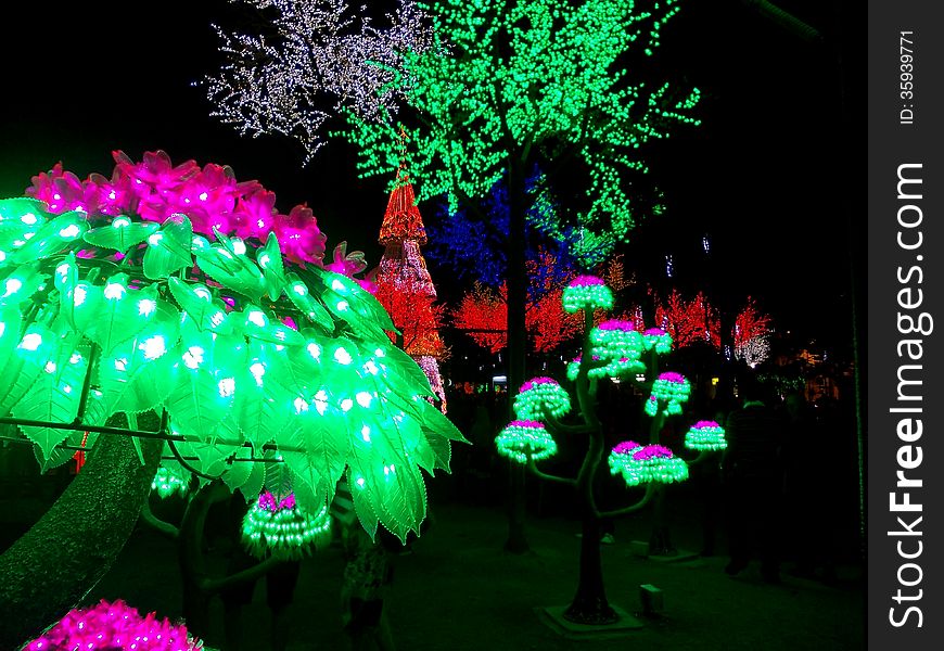 Led flowers trees in I-City Malaysia