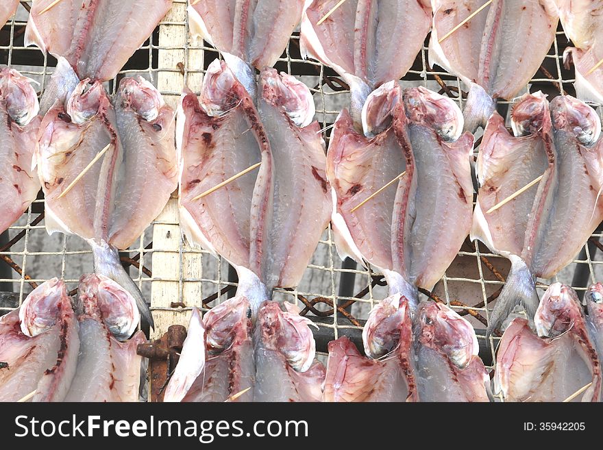 Fresh Fish Is Drying In The Sun, Cuisine Of Hong Kong