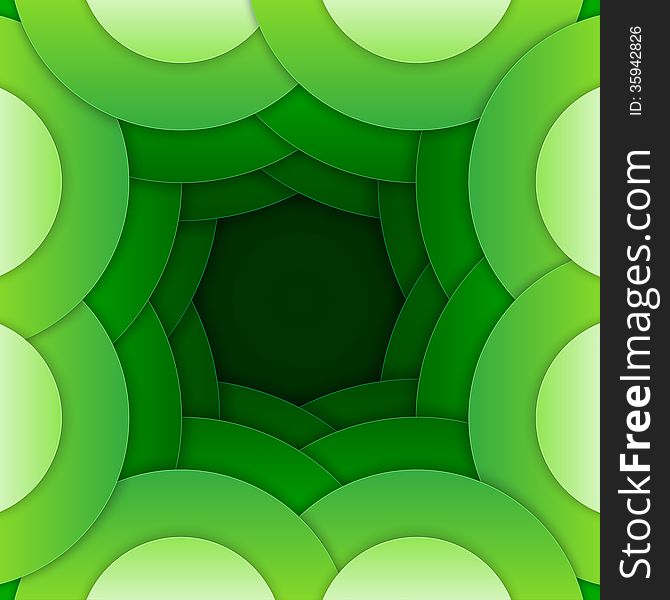 Abstract Green Round Shapes Background