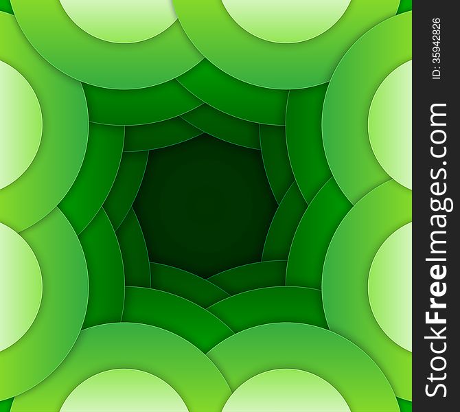 Abstract green round shapes background