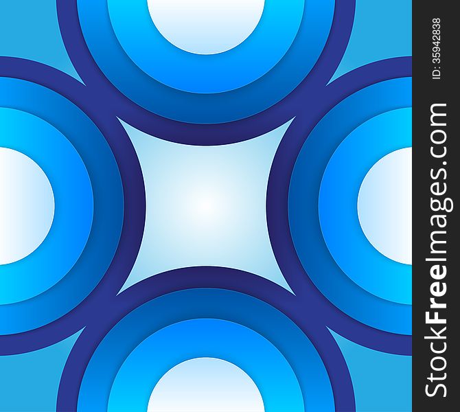 Abstract Blue Paper Circles Background