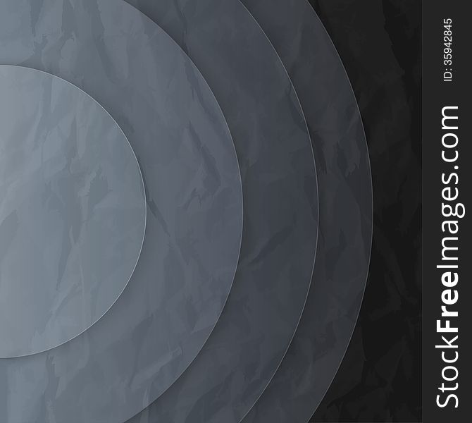 Abstract dark grey paper circles background. RGB EPS 10