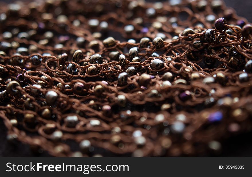 Dark brown beads necklace