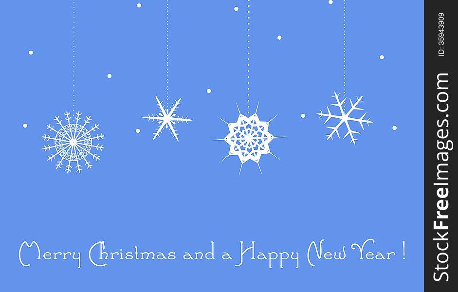 Simple winter holidays greetings card with snowflakes. Simple winter holidays greetings card with snowflakes
