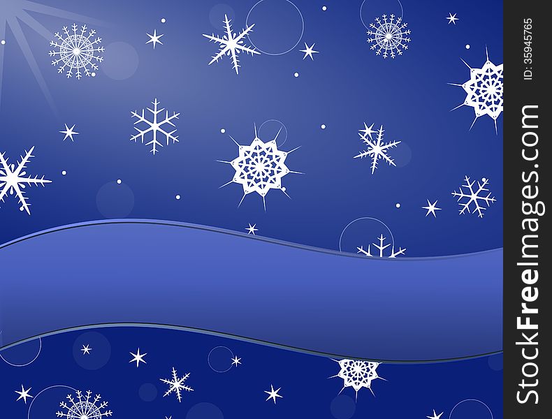 Snowflakes background and banner for text