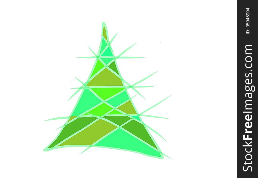 Green Christmas tree of triangles