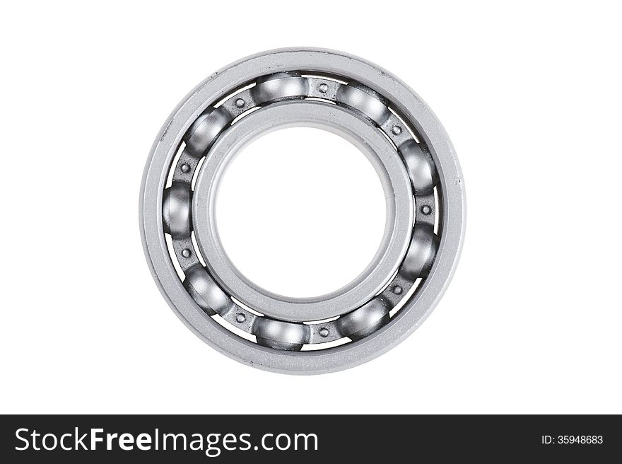 Metal chrome bearing - on white background. Metal chrome bearing - on white background