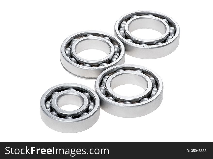 Metal chrome bearing - on white background. Metal chrome bearing - on white background