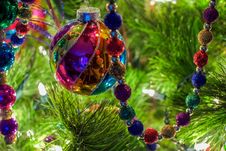 Christmas Ornaments On A Tree Royalty Free Stock Photos Christmas Ornaments On A Tree Royalty Free Stock Photos