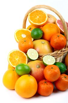 Mixed Citrus Fruit In Wicker Basket Stock Photo Mixed Citrus Fruit In Wicker Basket Stock Photo