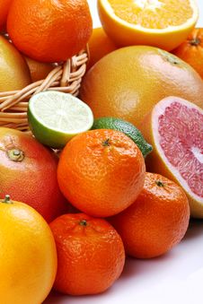 Mixed Citrus Fruit In Wicker Basket Stock Photo Mixed Citrus Fruit In Wicker Basket Stock Photo