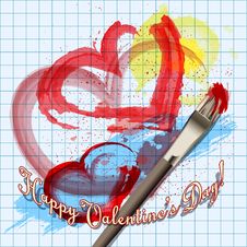 Painted Hearts Royalty Free Stock Photo Painted Hearts Royalty Free Stock Photo