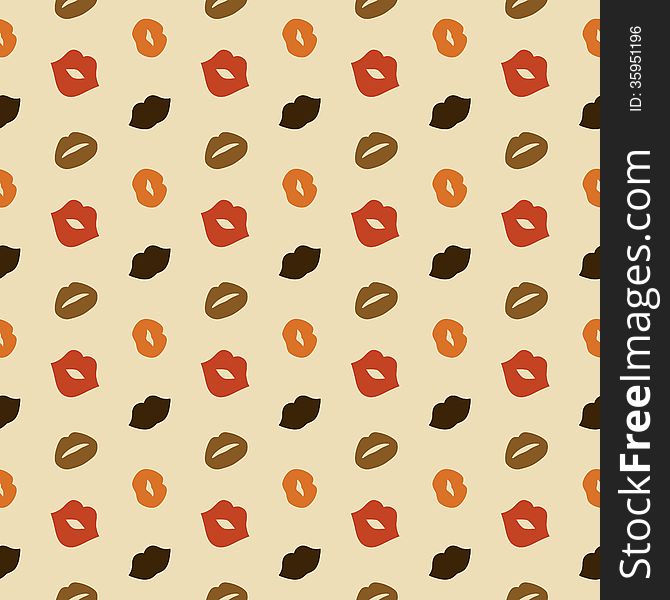 Lips Vector Seamless Pattern