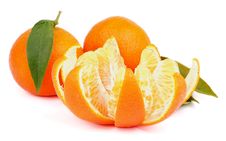 Tangerine With Segments Royalty Free Stock Photography