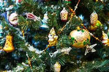 Christmas Decorations On The Christmas Tree Stock Photography