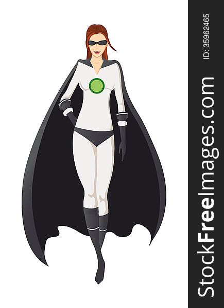 Pose of super hero girl illustration. Pose of super hero girl illustration