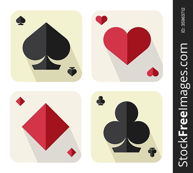 Aces of playing card flat icon