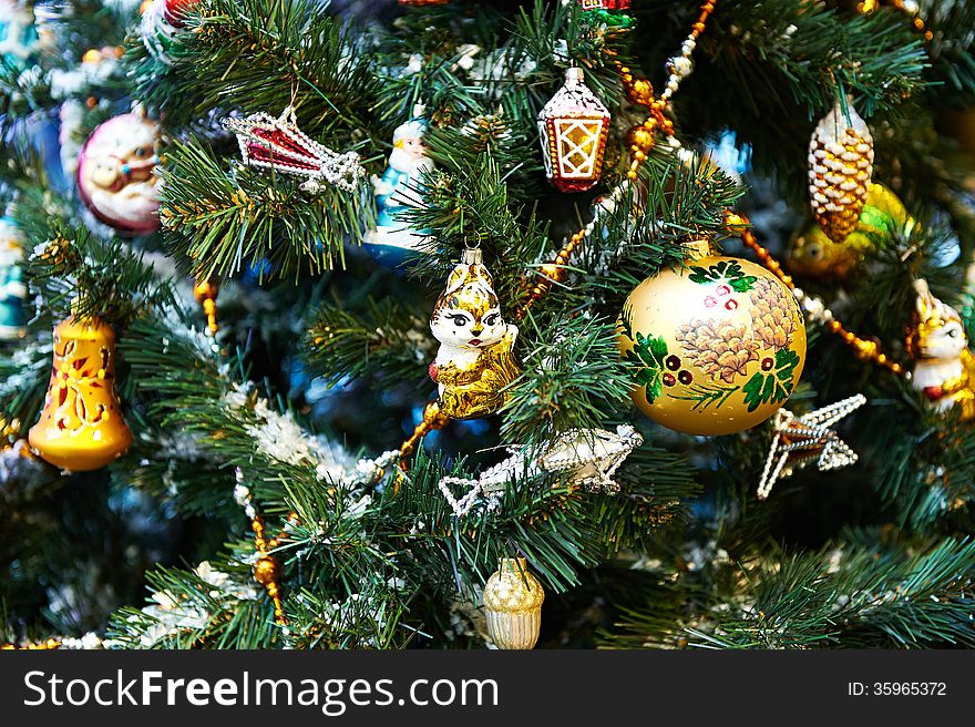 Christmas Decorations On The Christmas Tree