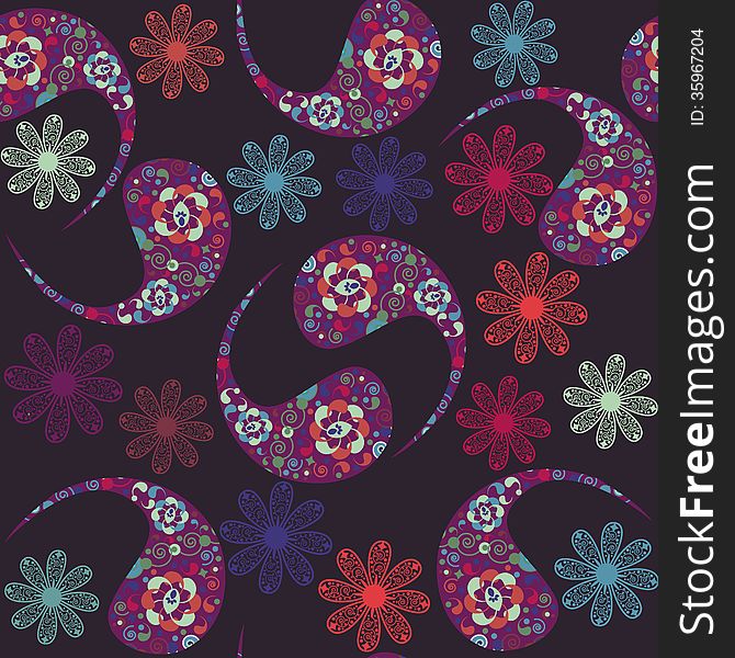 Floral seamless pattern and seamless pattern in sw