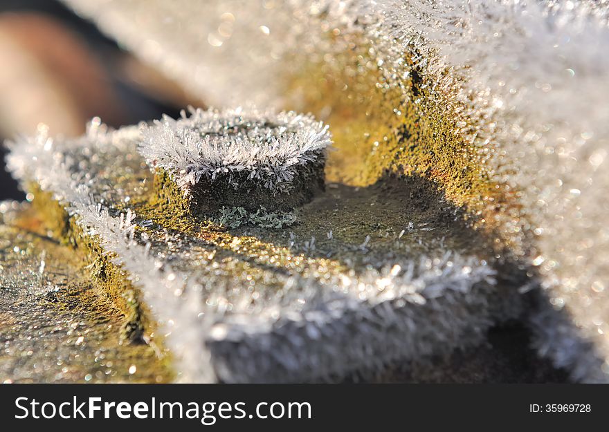 Frost On Piece Of Metal