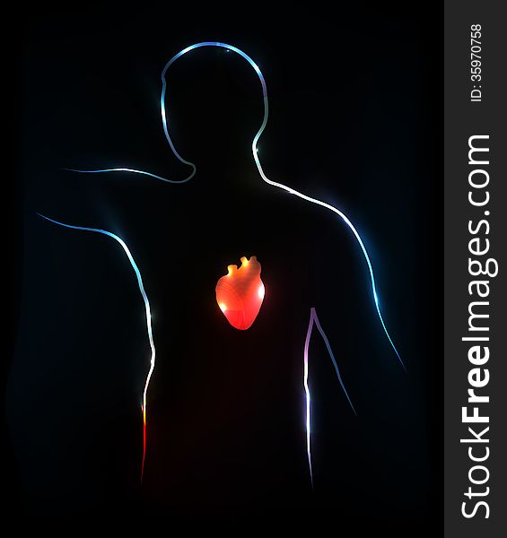Heart. Abstract medical illustration, background.
