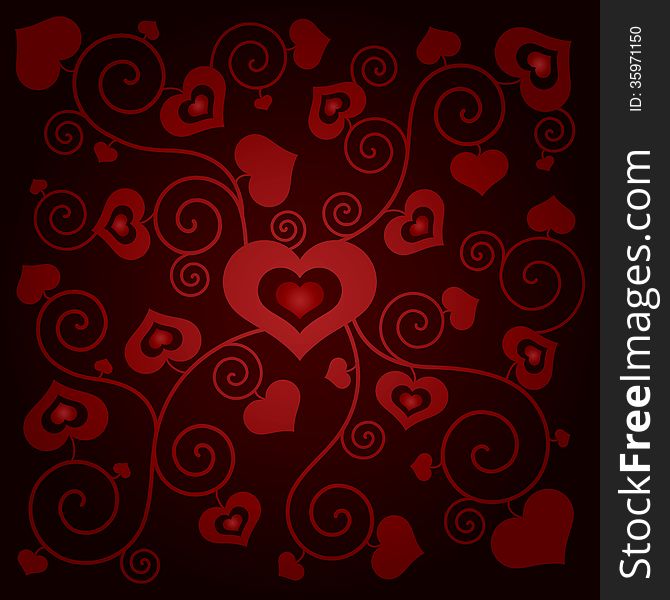 Valentine's day background with hearts vector illustration. Valentine's day background with hearts vector illustration