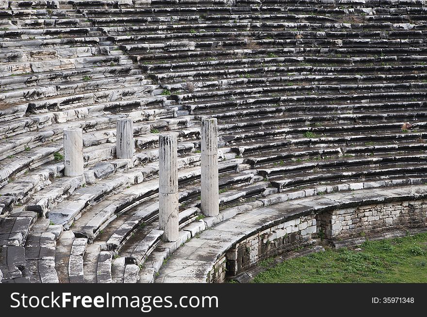 Ancient greek amphitheater in Turkey, abstract architecture. Ancient greek amphitheater in Turkey, abstract architecture