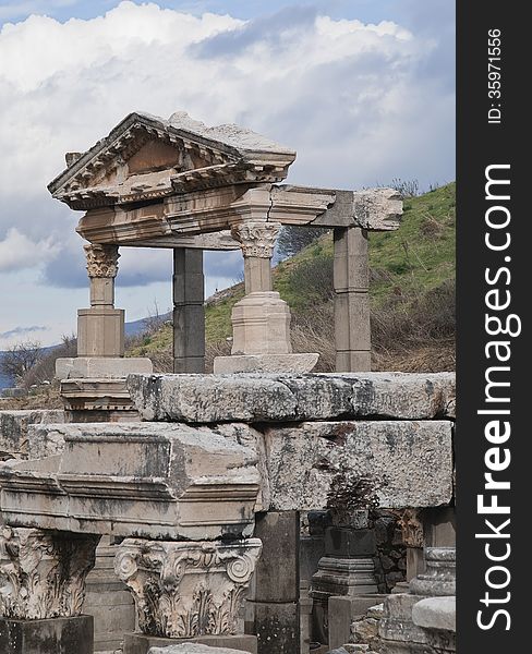 Ruins of an ancient greek town of Ephesus in Turkey