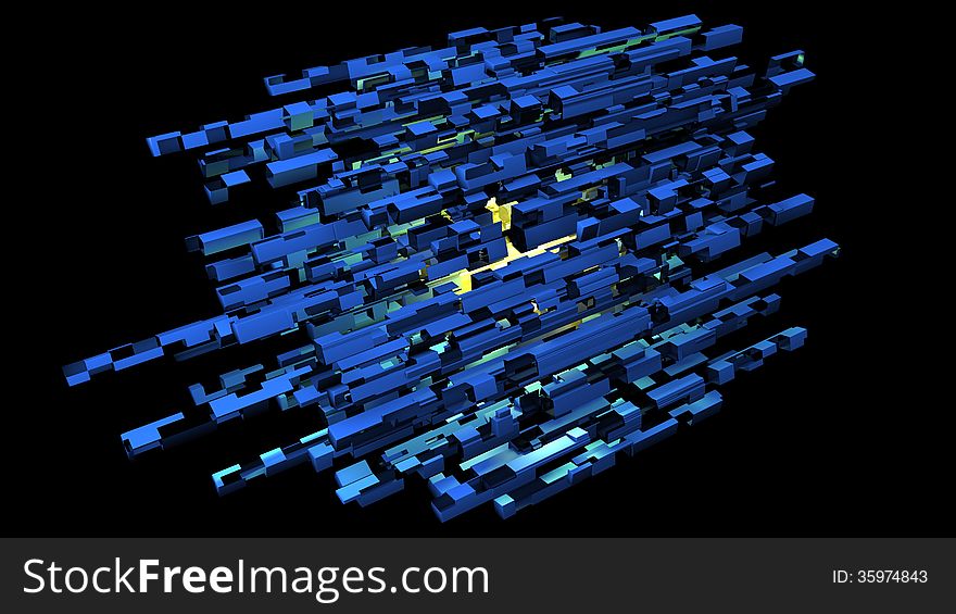 3D Generated Abstract Space Structure. Cinema 4D render object