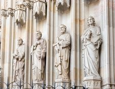 Statues At The Entrance Into Cathedral In Barcelona, Spain. Royalty Free Stock Image Statues At The Entrance Into Cathedral In Barcelona, Spain. Royalty Free Stock Image