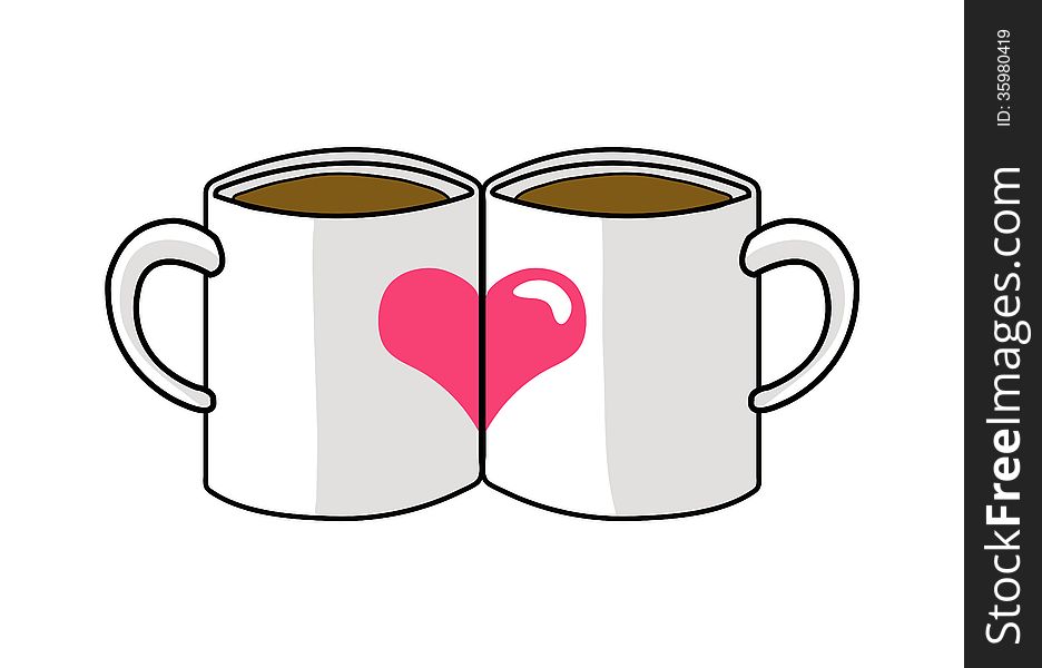 Illustration of two pair mug