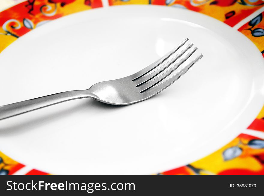 Cutlery, forks and plates close-up, empty plate,. Cutlery, forks and plates close-up, empty plate,