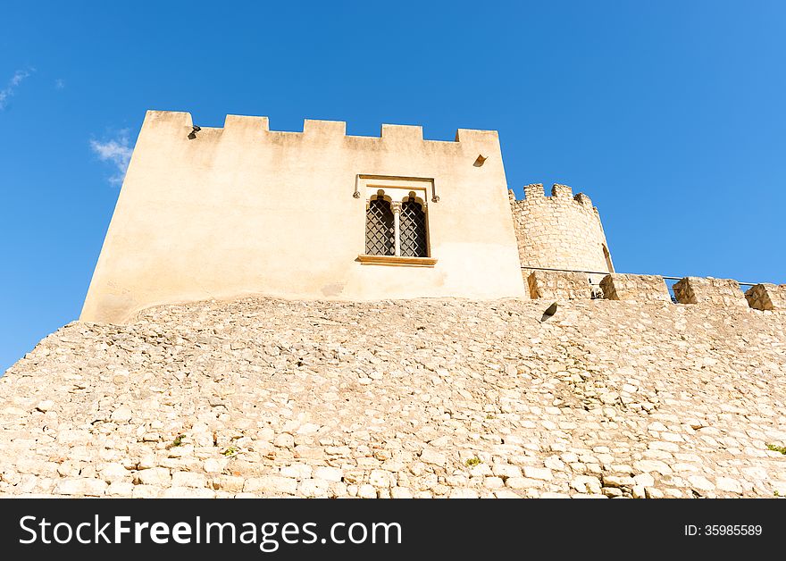 Castellet Castle near Foix dam at Barcelona, Spain