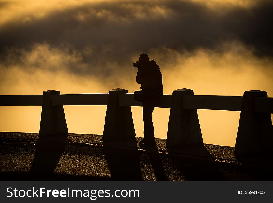 Landscape photographer on the mouintain