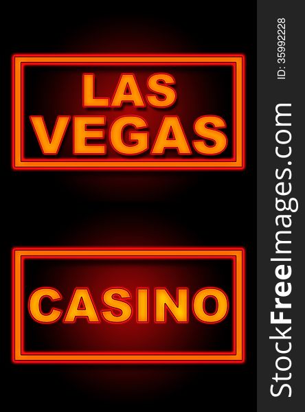 Las Vegas Casino Neon Black Background