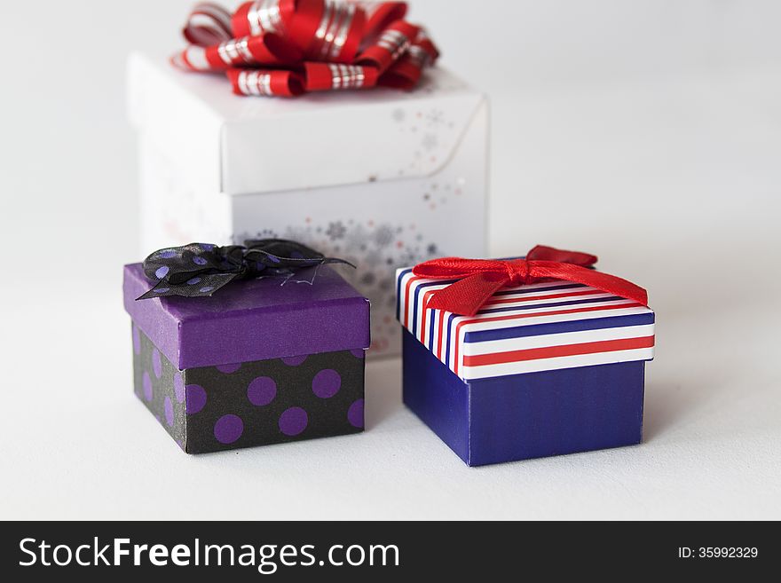 Gift Boxes, Bow , White background