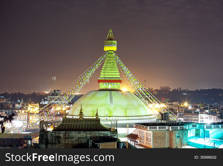 Bodhnath is the largest stupa in Nepal and the de facto religious centre of Nepal's large Tibetan community. The association is because the site marked the Tibetan trade route entrance to Kathmandu. Bodhnath is the largest stupa in Nepal and the de facto religious centre of Nepal's large Tibetan community. The association is because the site marked the Tibetan trade route entrance to Kathmandu.