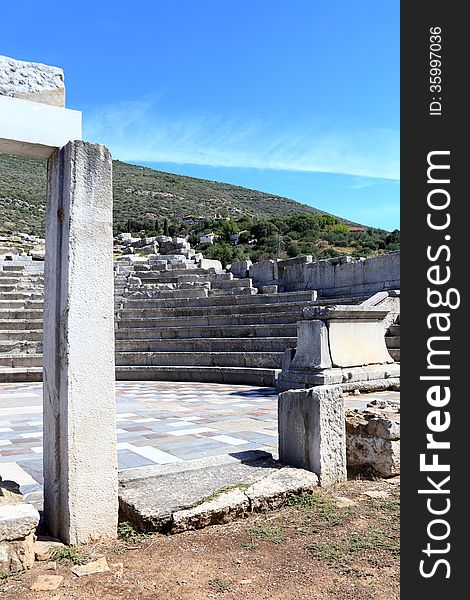 Ruins of theater in ancient cityof Messina, Peloponnes, Greece