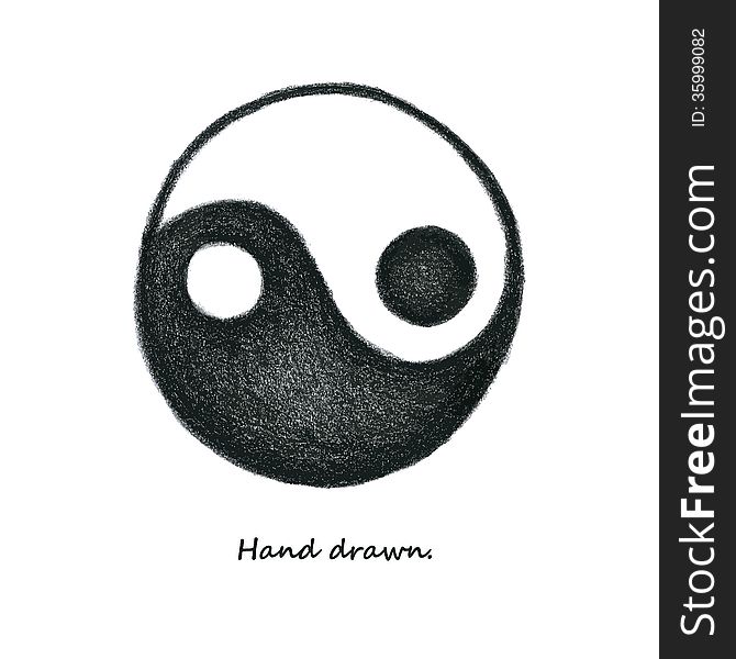 Yinyang. Hand drawn. Vector. eps 8
