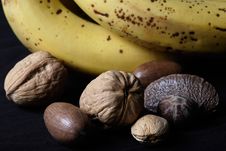 Mixed Nuts Beside Bananas Stock Photos Mixed Nuts Beside Bananas Stock Photos