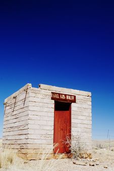Abandoned Bus Stop In Namib Desert, Namibia Royalty Free Stock Photo