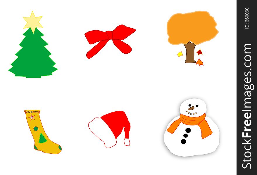 Mix of simple winter and holiday icons from original . Mix of simple winter and holiday icons from original .