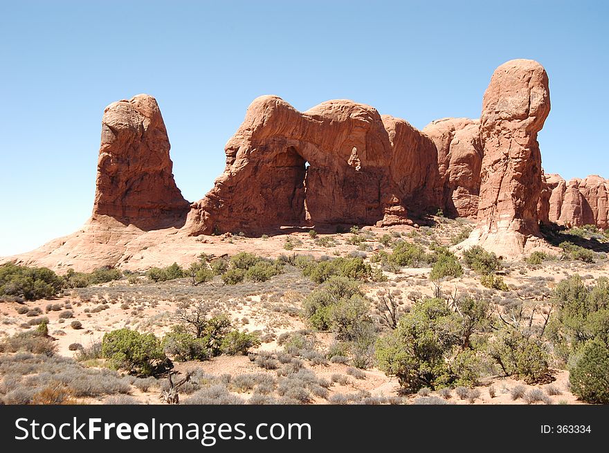 It shows a specific rock formation in the Arches National Park