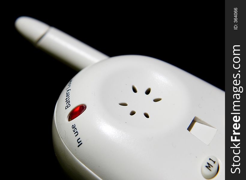 A Close up of a portable house phone antenna. A Close up of a portable house phone antenna