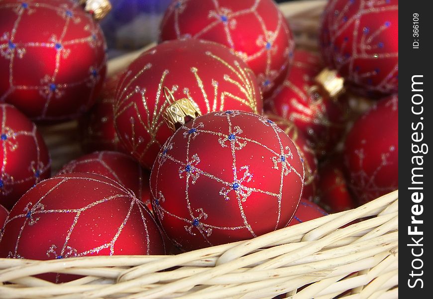 Basket of Christmas balls