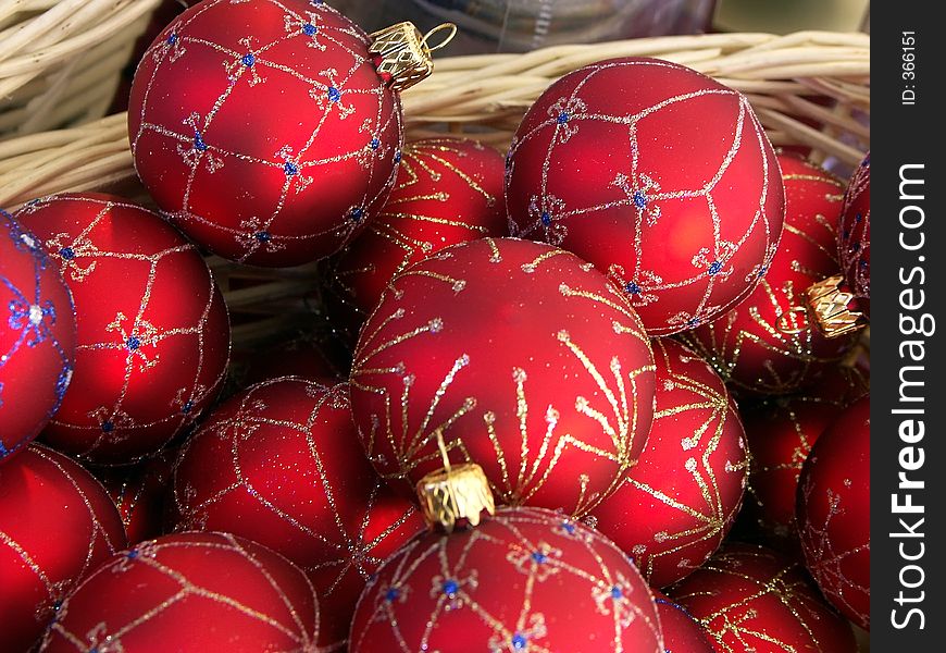 Basket of Christmas balls
