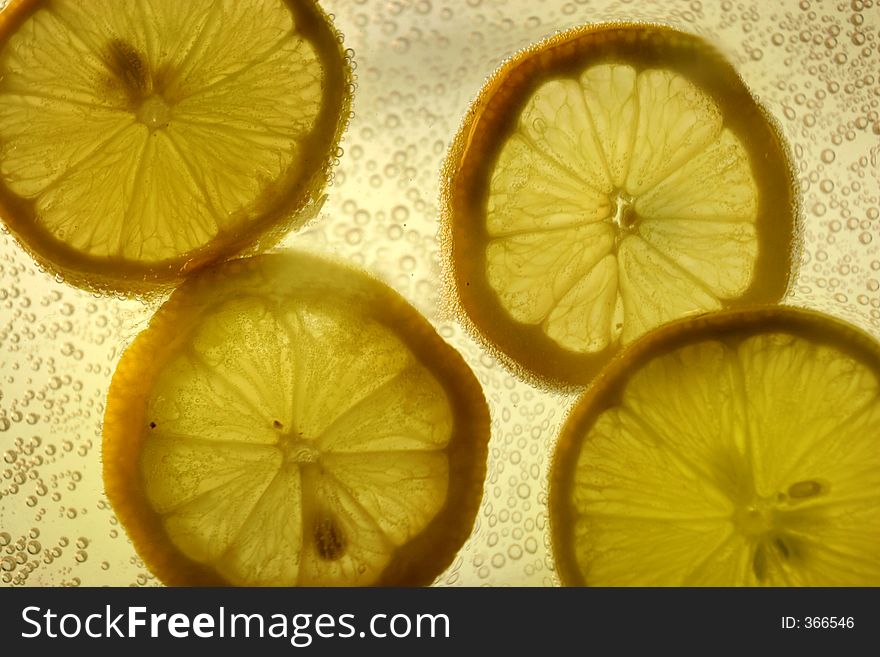 Lemon slices In water