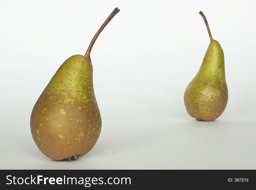 Two pears on white fone. Two pears on white fone