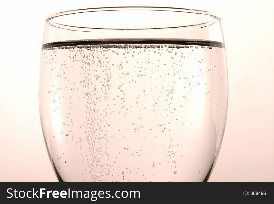 Glass of bubbly soda