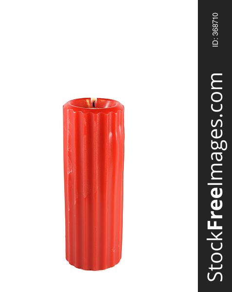 Isolated red candle. Isolated red candle